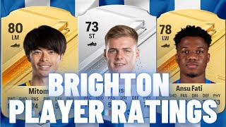 FIFA 24  BRIGHTON PLAYER OFFICIAL RATINGS EAFC 24 Ft Ferguson Enciso and Fati [upl. by Eedissac]