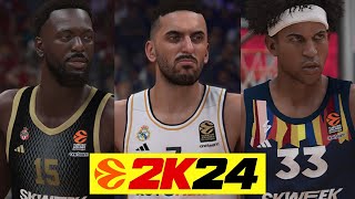 FIRST LOOK AT NBA 2K24 EUROLEAGUE ROSTER PS5 amp XBOX SERIES [upl. by Corabel604]