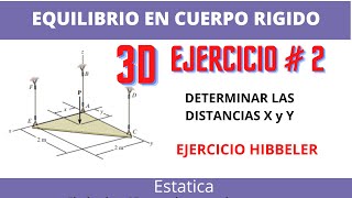 Determinar distancias X y Y en una estructura 3D  Hibbeler 566 12A Ed  Estática [upl. by Yerahcaz]