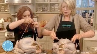 How to Stuff and Truss a Turkey Martha Stewart [upl. by Lekym776]