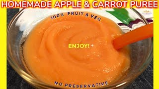 Apple Carrot Puree  Baby Food  Starting from 6 months [upl. by Leora]