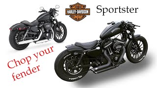 Chop rear fender SPORTSTER xl1200 HarleyDavidson [upl. by Haeckel]