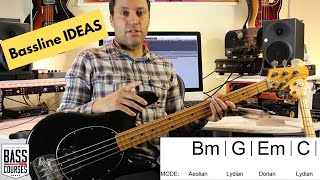 Creating Basslines Over a Chord Progression BmGEmC [upl. by Ellehcan]