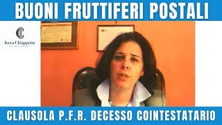 rimborso buoni fruttiferi postali clausola pfr decesso cointestatario [upl. by Rehoptsirhc]