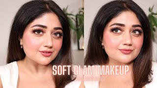 RoseGold Soft Glam Makeup using Indian brands  corallista [upl. by Danais]