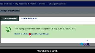 SBI RINB – How to Change Login or Profile Password on Online SBI [upl. by Aikaz]