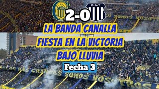 Hinchada de Rosario Central en la Victoria bajo lluvia vs Talleres en Arroyito [upl. by Hahnke]