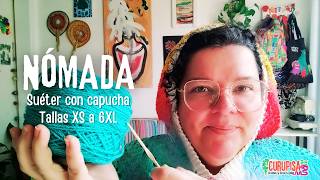 NÓMADA Suéter de red a crochet con capucha Tallas XS 6XL Parte 1 inicio y cuerpo [upl. by Alphard26]