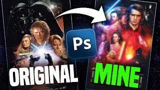 EPIC Photoshop Star Wars Poster Revenge of the Sith  TutorialWalkthrough [upl. by Eidderf]