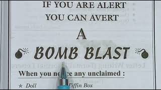 Poster On Bomb Blast in English  Bumb Blast Poster  Poster writing Class 10th 11th 12th [upl. by Sheilah]