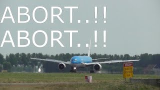 ABORTED TAKE OFF KLM asia Boeing 777200ER PHBQL At Schiphol Airport Amsterdam EHAM [upl. by Maxie]