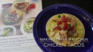 How to Make Terras Kitchen Grilled Chicken Tacos with Avocado Goat Cheese Spread [upl. by Peskoff814]