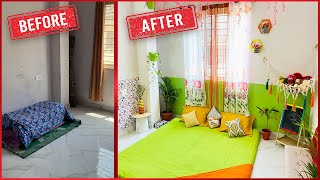 Extreme Bedroom Makeover without Bed Renter friendly Bedroom Makeover low budget [upl. by Mount519]