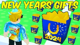 I Opened 99 New Years Gifts In Pet Simulator 99 [upl. by Yrallam]