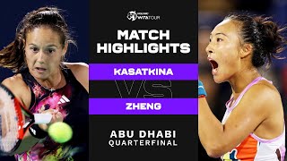 Daria Kasatkina vs Zheng Qinwen  2023 Abu Dhabi Quarterfinal  WTA Match Highlights [upl. by Harrat961]