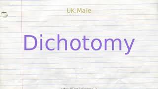 How to pronounce dichotomy [upl. by Naivart]