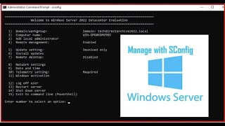 How to Configure Windows Server Core using SConfig [upl. by Rovert]