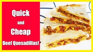 Beef Quesadilla Recipe  Frugal messy goodness [upl. by Ahsinod905]