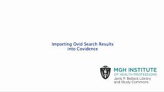 Importing Ovid Search Results into Covidence [upl. by Gwen]