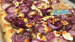 ZwiebelFlammkuchen mit Ziegenkäse  Flammkuchen Flammkuchen Flammkuchen 01 [upl. by Attelrahs]