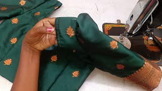 Very easy method for beginnerstrending elbow puff sleeve design cutting amp stitching for blouse [upl. by Seligmann]