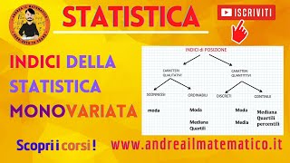 Corso di Statistica  Indici della statistica monovariata  Andrea il Matematico [upl. by Nannie]