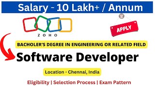 Zoho Off Campus Drive for Fresher 20212024  Software Developer  Salary 8 LPA freshersjobs [upl. by Sefton]