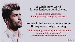 A Whole New World  Zayn Malik amp Zhavia Ward  OST Aladdin Lirik video dan terjemahan [upl. by Allenotna]