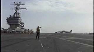 Gulf War 1991 A F14 Tomcat landing on Carrier [upl. by Rog]