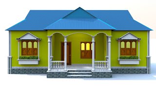 4 BEDROOM TIN SHADE HOUSE PLAN टिन से देहाती घर का नक्शा Prems home plan [upl. by Forras578]