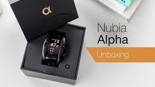 Nubia Alpha unboxing Flexible smartwatch or wearable phone [upl. by Sitnerp]