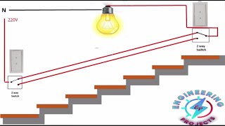 Two Way Switch Connection with electric light animation [upl. by Miehar652]