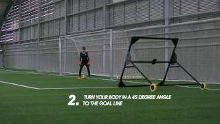 mstation Football Training  Command of area  Crosses to near post Goalkeeper Drill [upl. by Ailaza]