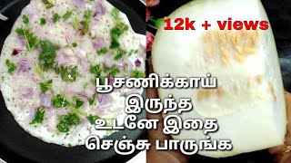 Poosanikai dosai recipe in tamil பூசணிக்காய் தோசை How to make poosanikai dosai white pumkin dosai [upl. by Camey]