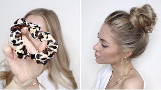 ПРОСТОЙ НЕБРЕЖНЫЙ ПУЧОК ЗА 2 МИНУТЫ  2  MIN EASY MESSY BUN TUTORIAL [upl. by Sadella159]