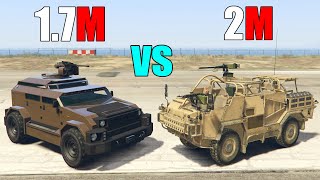 VEHICULO MILITAR de 2 MILLONES contra VEHICULO MILITAR de 17 en GTA 5  PURO MUSCULO al LIMITE [upl. by Chrissy751]