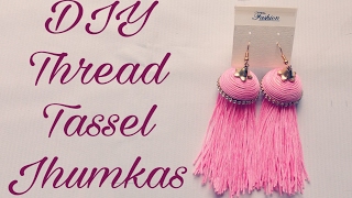 making Silk thread tassel earrings jhumka tutorial  how to make earring at home [upl. by Aeynod]