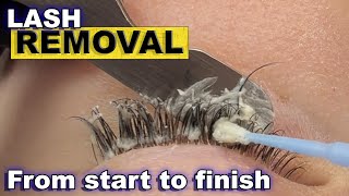 EYELASH EXTENSION REMOVAL Easy way to remove lash extensions for lash artists [upl. by Otreblasiul899]