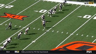 Oklahoma State player wisely calls for fair catch on onside kick [upl. by Earized]