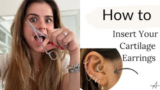 How To Insert Your Cartilage EarringsLabrets 16G  Changing My Daith Tragus And Helix [upl. by Rehteh342]