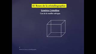 Séance 2 THEME Cristallographie Chap 1 Notions de base [upl. by Humfried687]