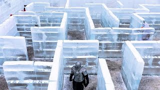 Ice maze provides winter fun for Minnesotans [upl. by Lachman820]