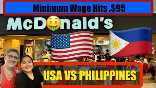 McDonald’s In The Philippines Prices Compared To The USA 95 Per Hour Minimum Wage [upl. by Nolaf]