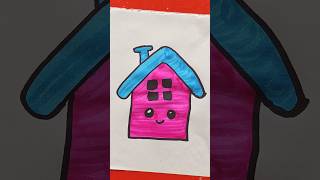 How to Draw Beautiful Home 🏡 Coloring and Painting for Kids home shorts [upl. by Crosse129]