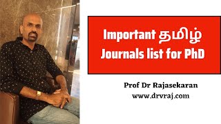 Important Tamil Research Journals list  PhD Tamil [upl. by Acinemod912]