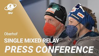 Oberhof 2023 Single Mixed Relay Press Conference [upl. by Yelha]