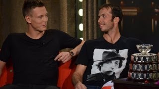 1 Radek Štěpánek a Tomáš Berdych  Show Jana Krause 14 12 2012 [upl. by Harikahs]