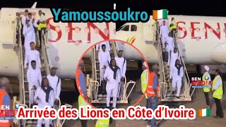 DirectArrivée des Lions du Sénégal en Côte d’Ivoire “les supporters jubilent” Sadio à Yamoussoukoro [upl. by Nochur]