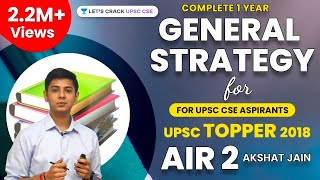 Complete 1 Year UPSC CSE Preparation Strategy by UPSC Topper 2018 AIR 2 Akshat Jain [upl. by Acceb]