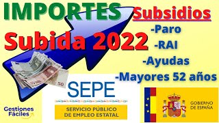 🚀💰NUEVOS IMPORTES 2022 SUBSIDIO RAI Y AYUDA SUBIDA🔔 Desempleo Paro Cuanto se cobra etoro [upl. by Arvy91]